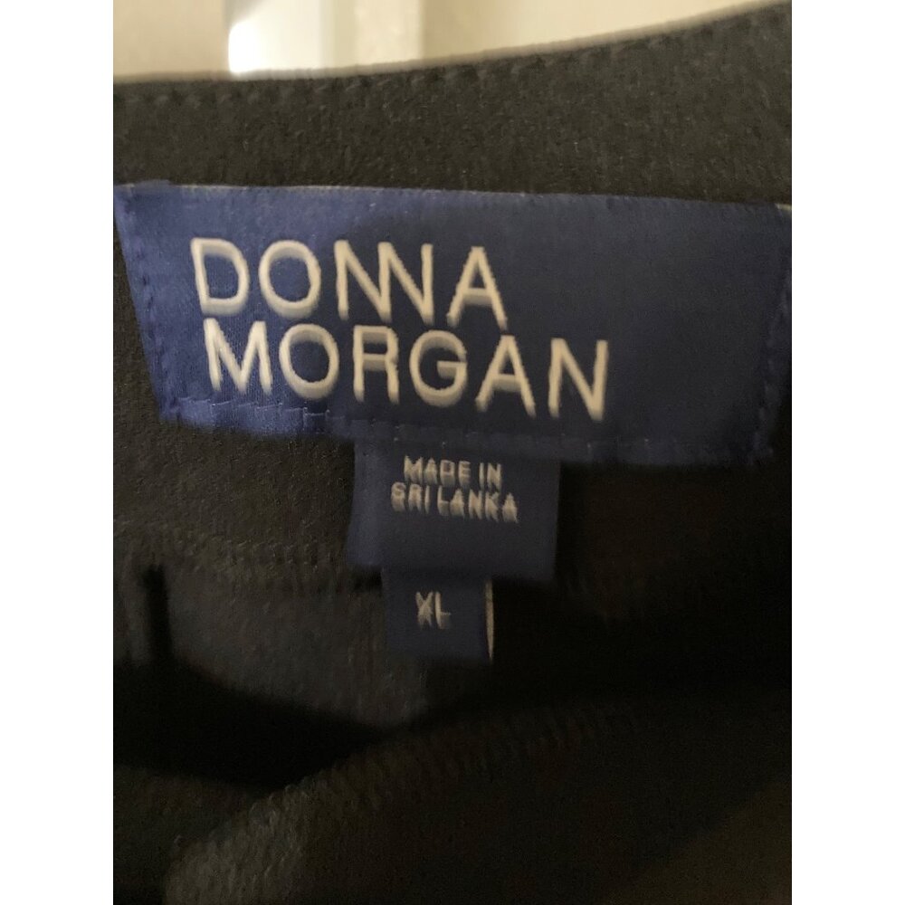 DONNA MORGAN WOMENS BELTED A-LINE DRESS BLACK XL  NWT - Picture 5 of 9
